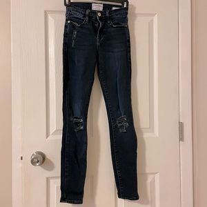 FRAME Le High Skinny Ripped Jean